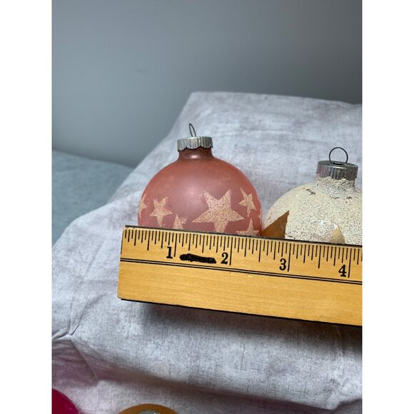 Vintage Christmas Ornament Set Assorted Designs Colors Retro Glass Baubles Holid - Picture 8 of 14